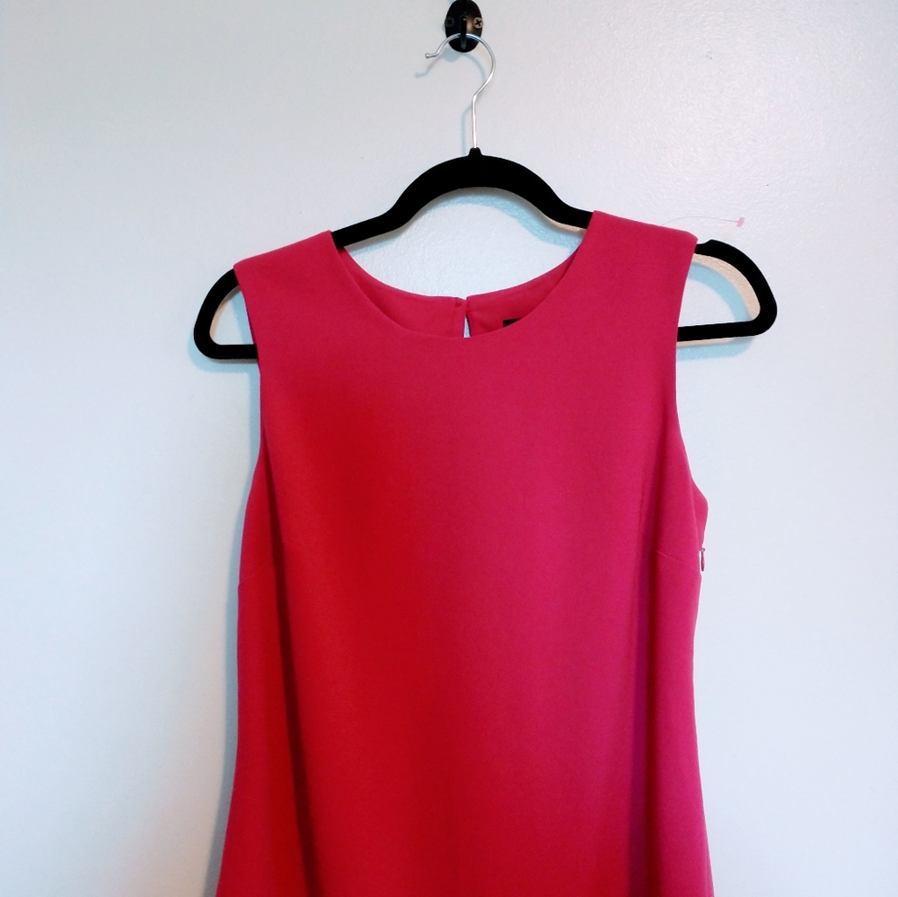 Banana Republic pink sleeveless sheath dress with eyelet cutouts along the hem. - Picture 3 of 6